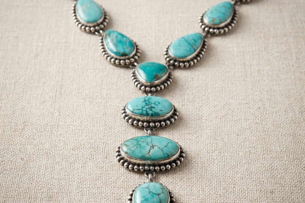 Women's Vintage Turquoise Statement Set | Elegant Necklace & Earrings