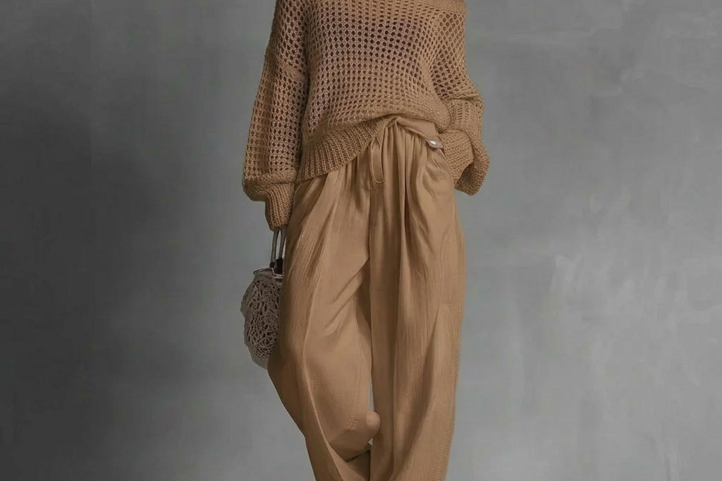 Women's Off-Shoulder Wide-Leg Two-Piece Set | Elegant Textured Trouser Co-Ord