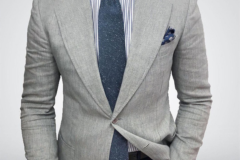 Holden - Men's Textured Tailored Blazer - Beige