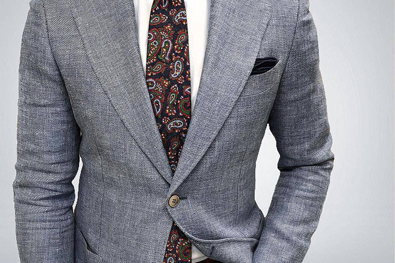 Holden - Men's Textured Tailored Blazer - Light Gray