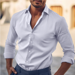 Holt - Men's Classic Long Sleeve Button-Up Shirt - White