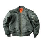 Howard - Men's Vintage Bomber Jacket with Ribbed Cuffs - Army Green