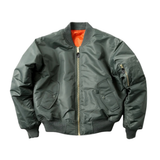 Howard - Men's Vintage Bomber Jacket with Ribbed Cuffs - Army Green