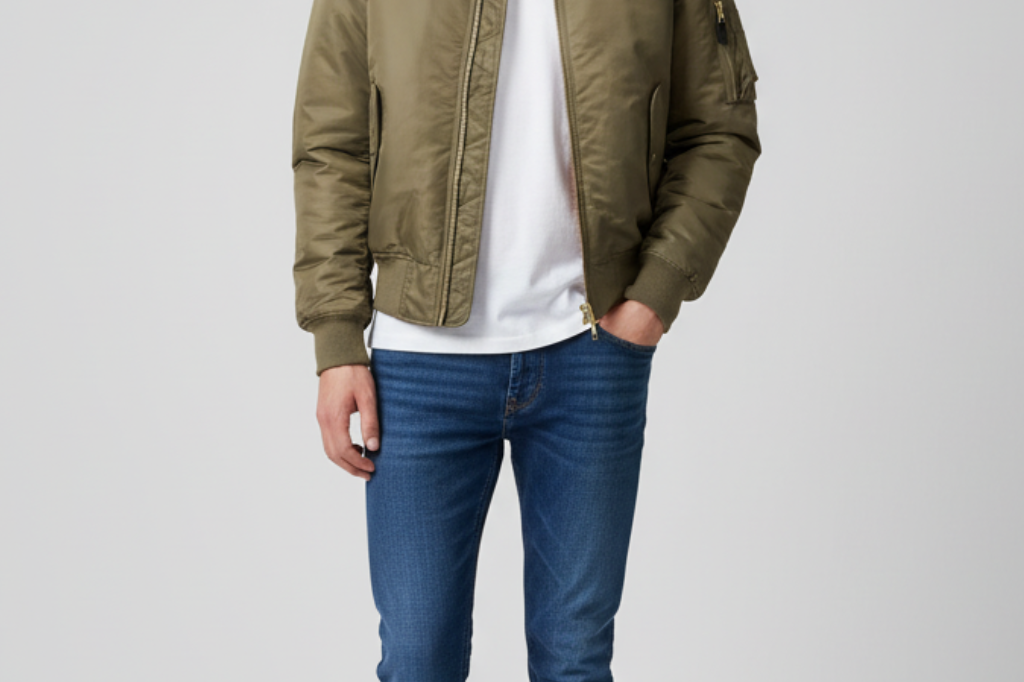 Howard - Men's Vintage Bomber Jacket with Ribbed Cuffs