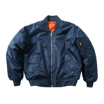 Howard - Men's Vintage Bomber Jacket with Ribbed Cuffs - Navy