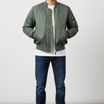 Howard - Men's Vintage Bomber Jacket with Ribbed Cuffs