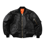 Howard - Men's Vintage Bomber Jacket with Ribbed Cuffs - Black