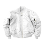Howard - Men's Vintage Bomber Jacket with Ribbed Cuffs - White