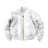 Howard - Men's Vintage Bomber Jacket with Ribbed Cuffs - White