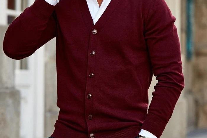 Hugo - Men's Button-Front Knit Vest - Dark Red