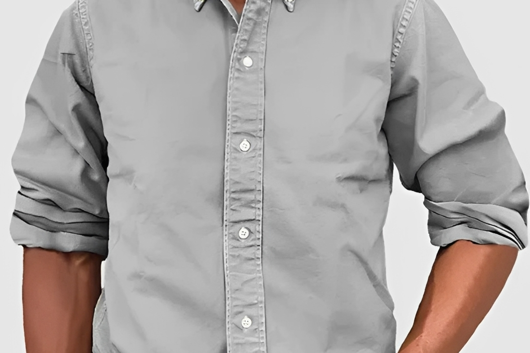 Hunter - Men's Classic Long Sleeve Shirt with Tailored Fit - Gray