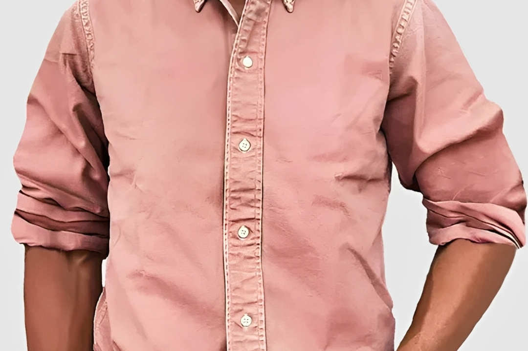 Hunter - Men's Classic Long Sleeve Shirt with Tailored Fit - Pink