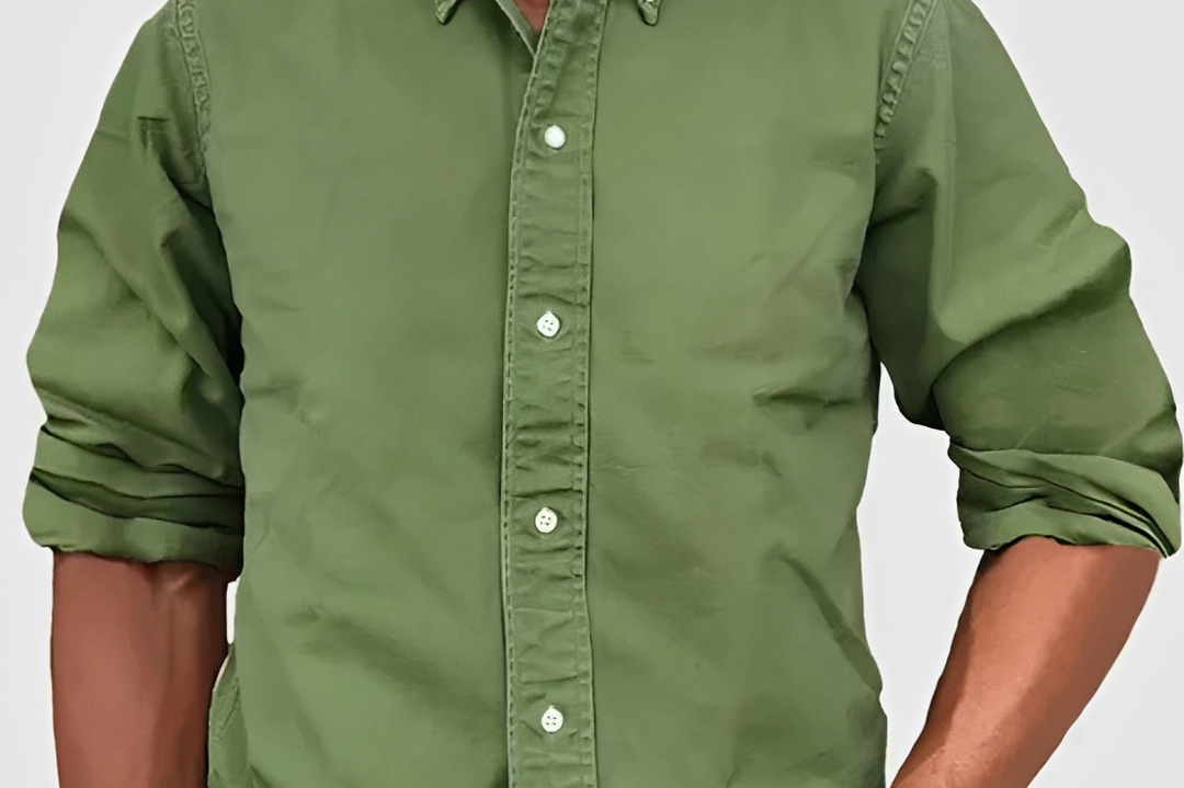 Hunter - Men's Classic Long Sleeve Shirt with Tailored Fit - Green
