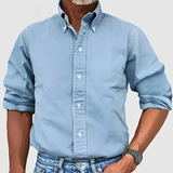 Hunter - Men's Classic Long Sleeve Shirt with Tailored Fit - Light Blue