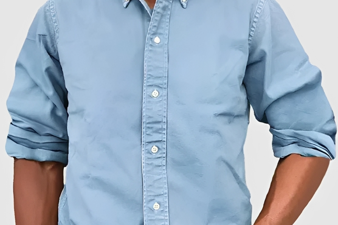 Hunter - Men's Classic Long Sleeve Shirt with Tailored Fit - Light Blue