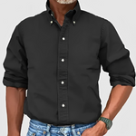 Hunter - Men's Classic Long Sleeve Shirt with Tailored Fit - Black