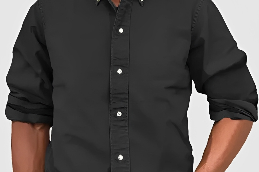 Hunter - Men's Classic Long Sleeve Shirt with Tailored Fit - Black