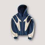 Huxley - Men's Full-Zip Hoodie with Contrast Panels - Blue