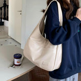 Vegan leather shoulder bag interior