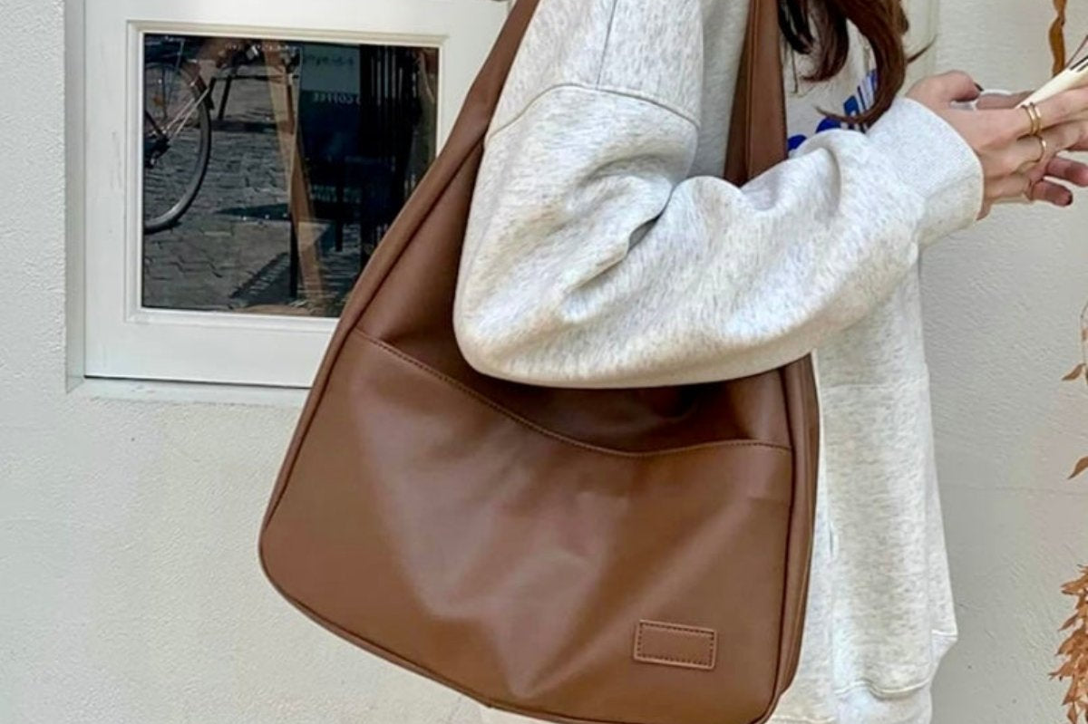 Vegan leather shoulder bag