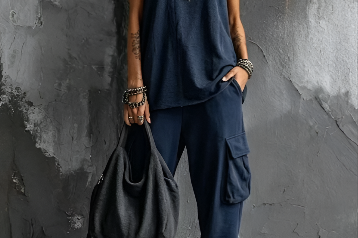 Navy blue urban chic set