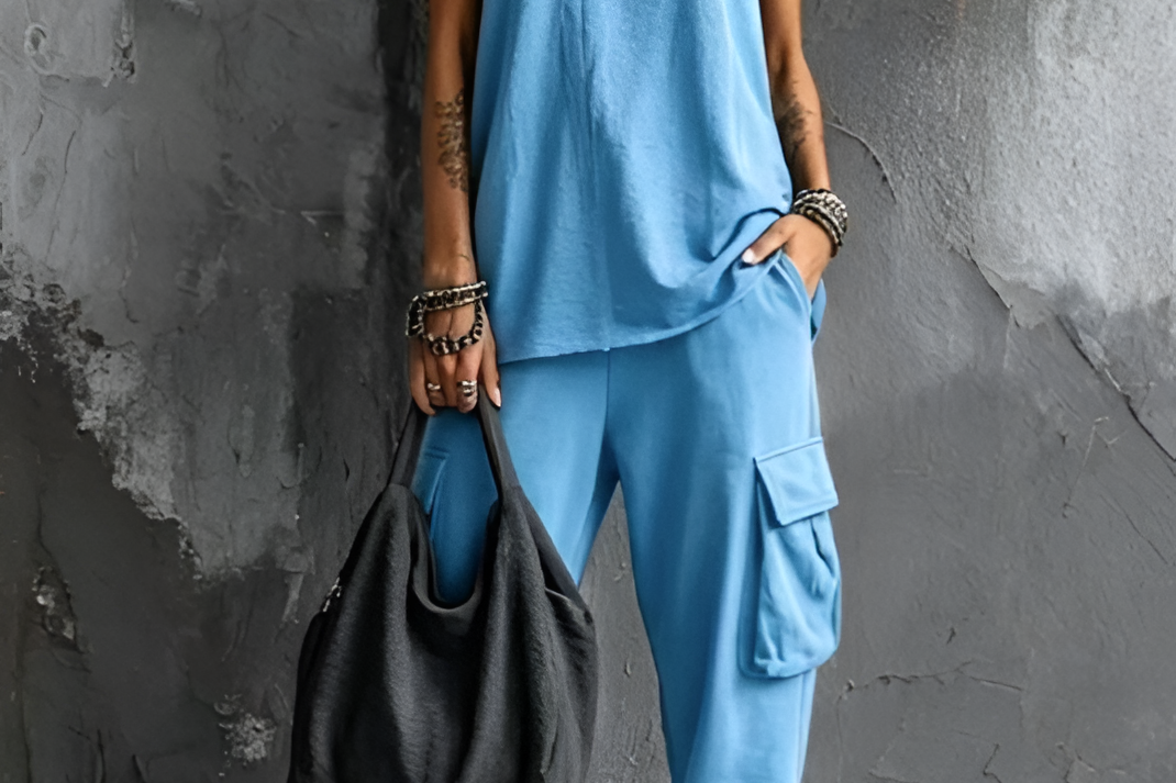 Light blue urban chic set