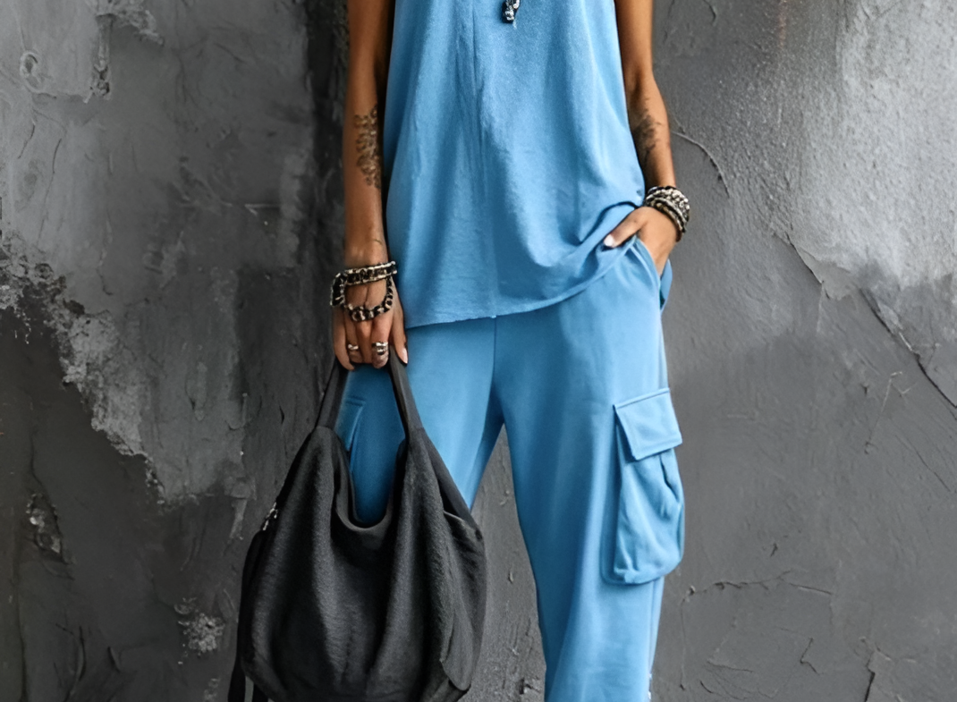 Light blue urban chic set
