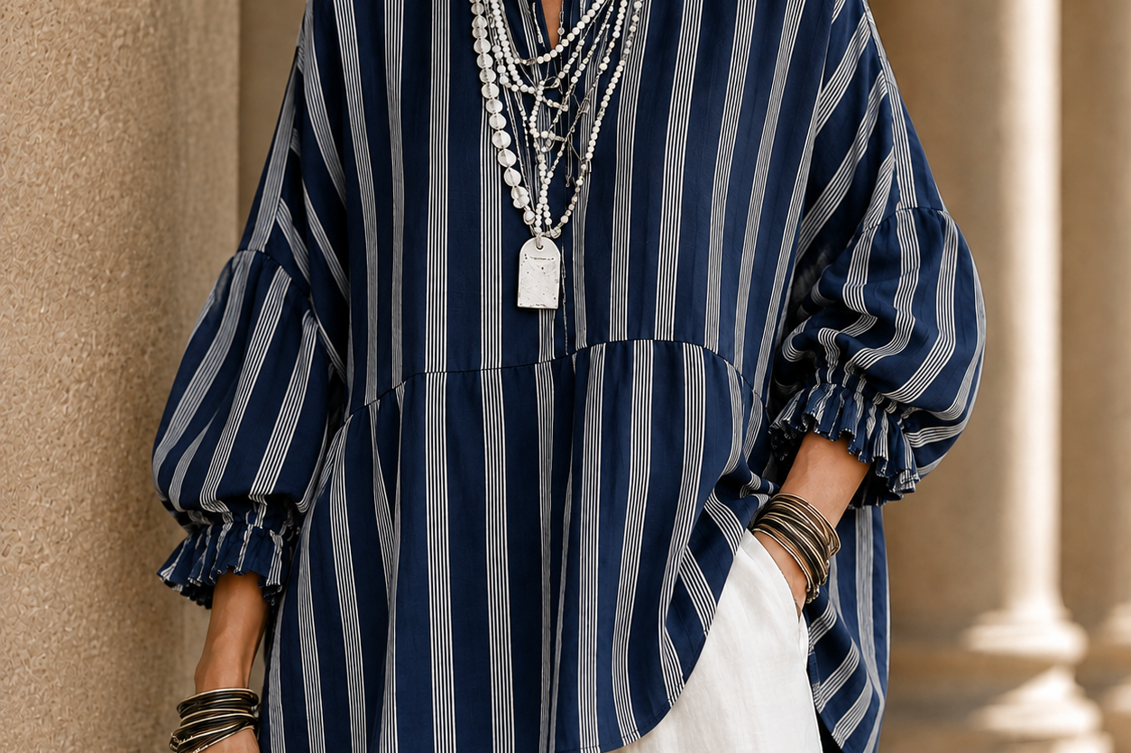 Women's Ruffle Trim Blouse | Feminine Flowy Everyday Blouse