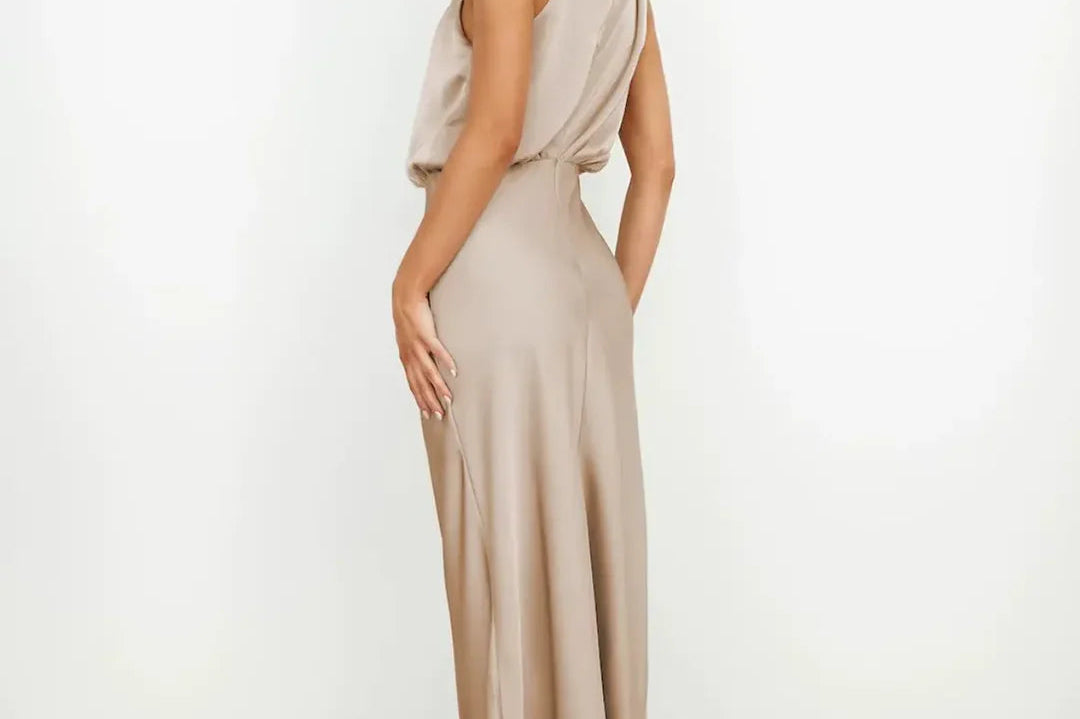Isaura - Women's Satin Cowl Neck Midi Dress