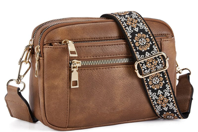 Isolt - Women's Leather Shoulder Bag with Roomy Interior - Brown