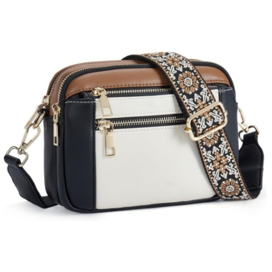 Isolt - Women's Leather Shoulder Bag with Roomy Interior - Multicolor