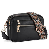Isolt - Women's Leather Shoulder Bag with Roomy Interior - Black