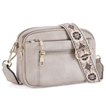 Isolt - Women's Leather Shoulder Bag with Roomy Interior - Grey