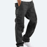 Iver - Men's Relaxed Fit Cargo Pants with Side Pockets - Black