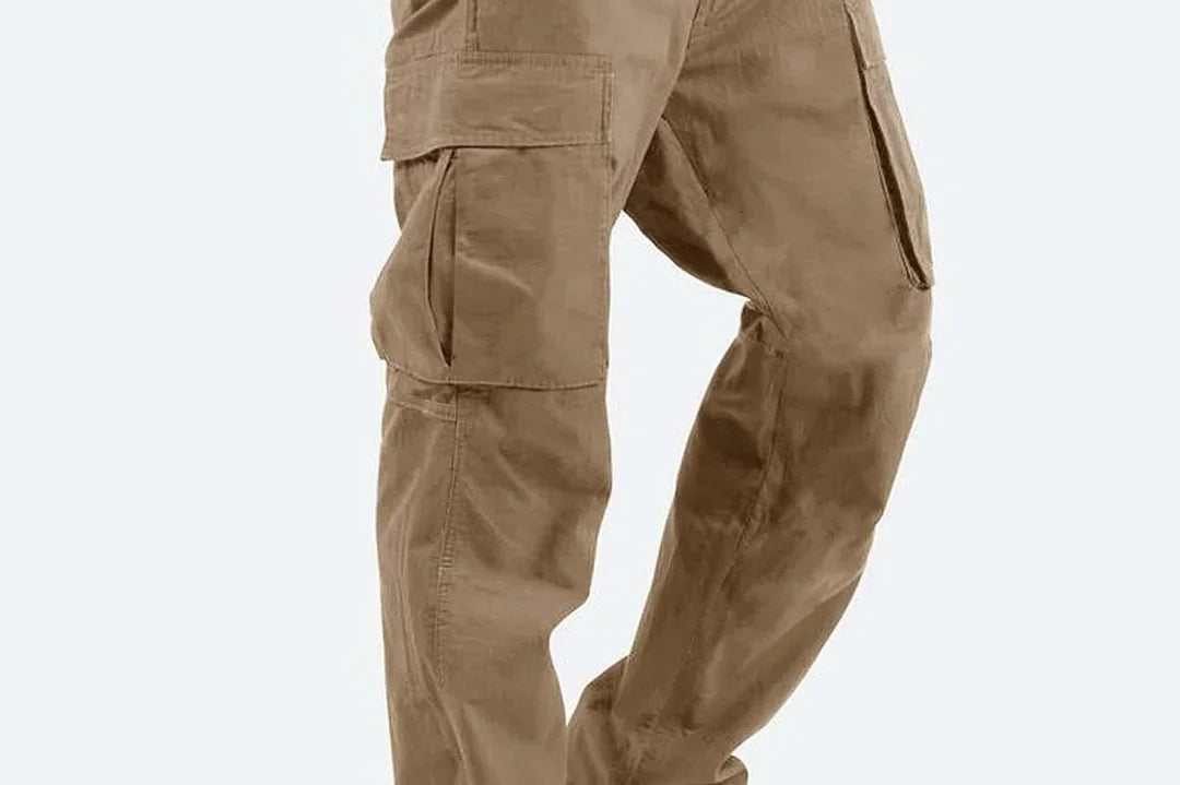 Iver - Men's Relaxed Fit Cargo Pants with Side Pockets - Brown