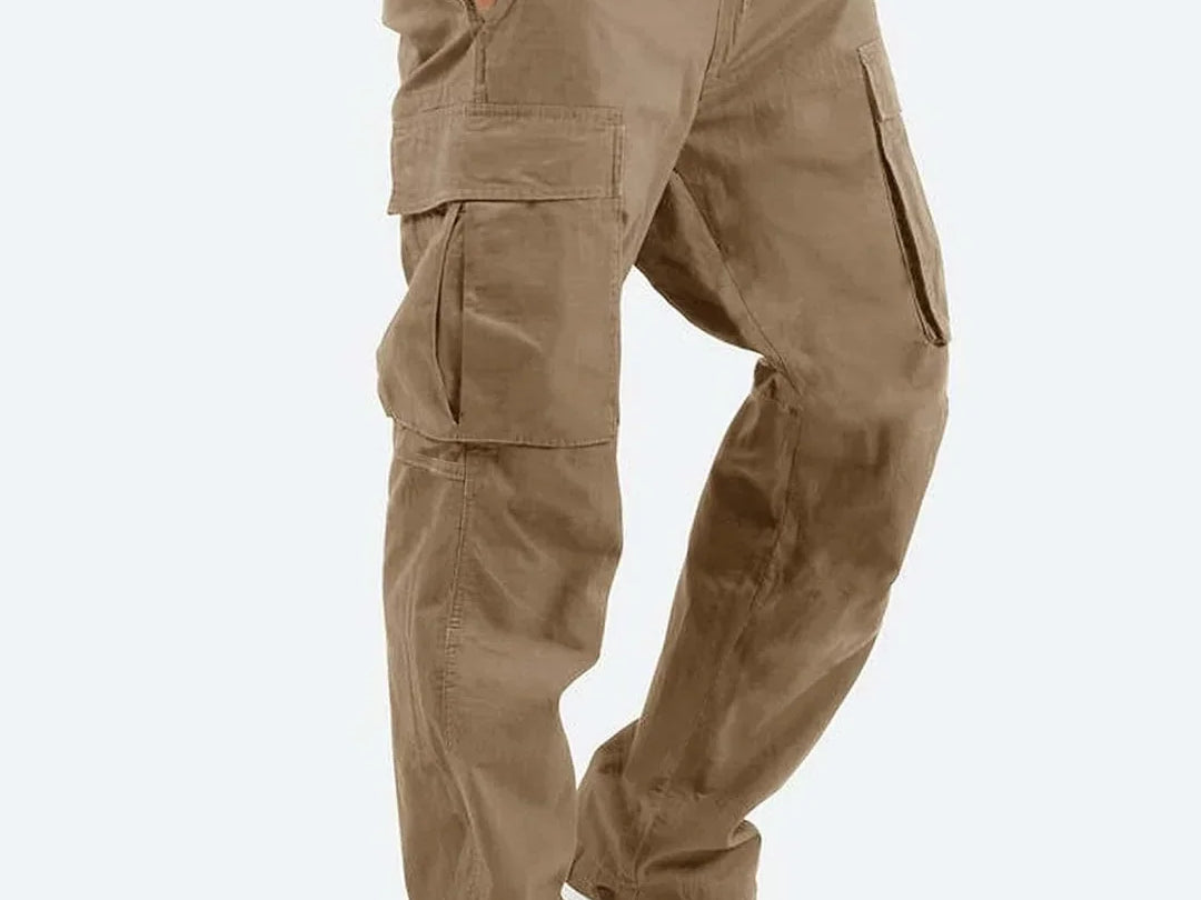 Iver - Men's Relaxed Fit Cargo Pants with Side Pockets - Brown