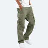 Iver - Men's Relaxed Fit Cargo Pants with Side Pockets - Dark Green