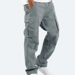 Iver - Men's Relaxed Fit Cargo Pants with Side Pockets - Grey