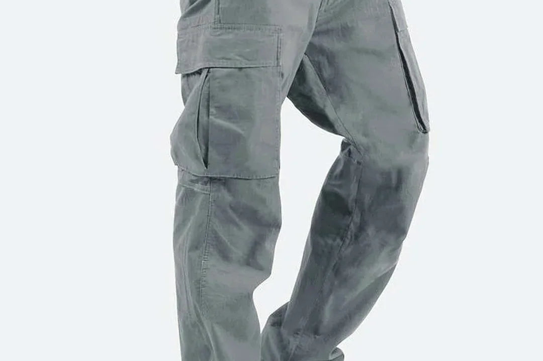 Iver - Men's Relaxed Fit Cargo Pants with Side Pockets - Grey