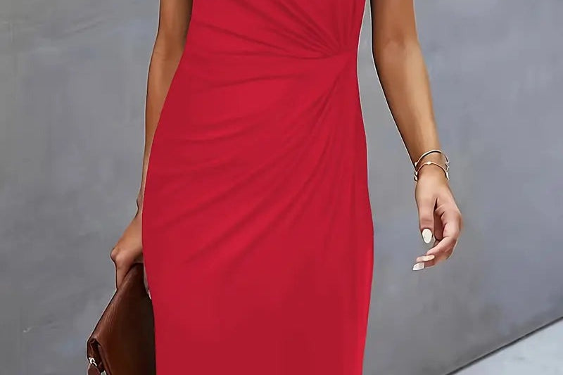 Jacinda - Women's Ruched Bodycon Midi Dress