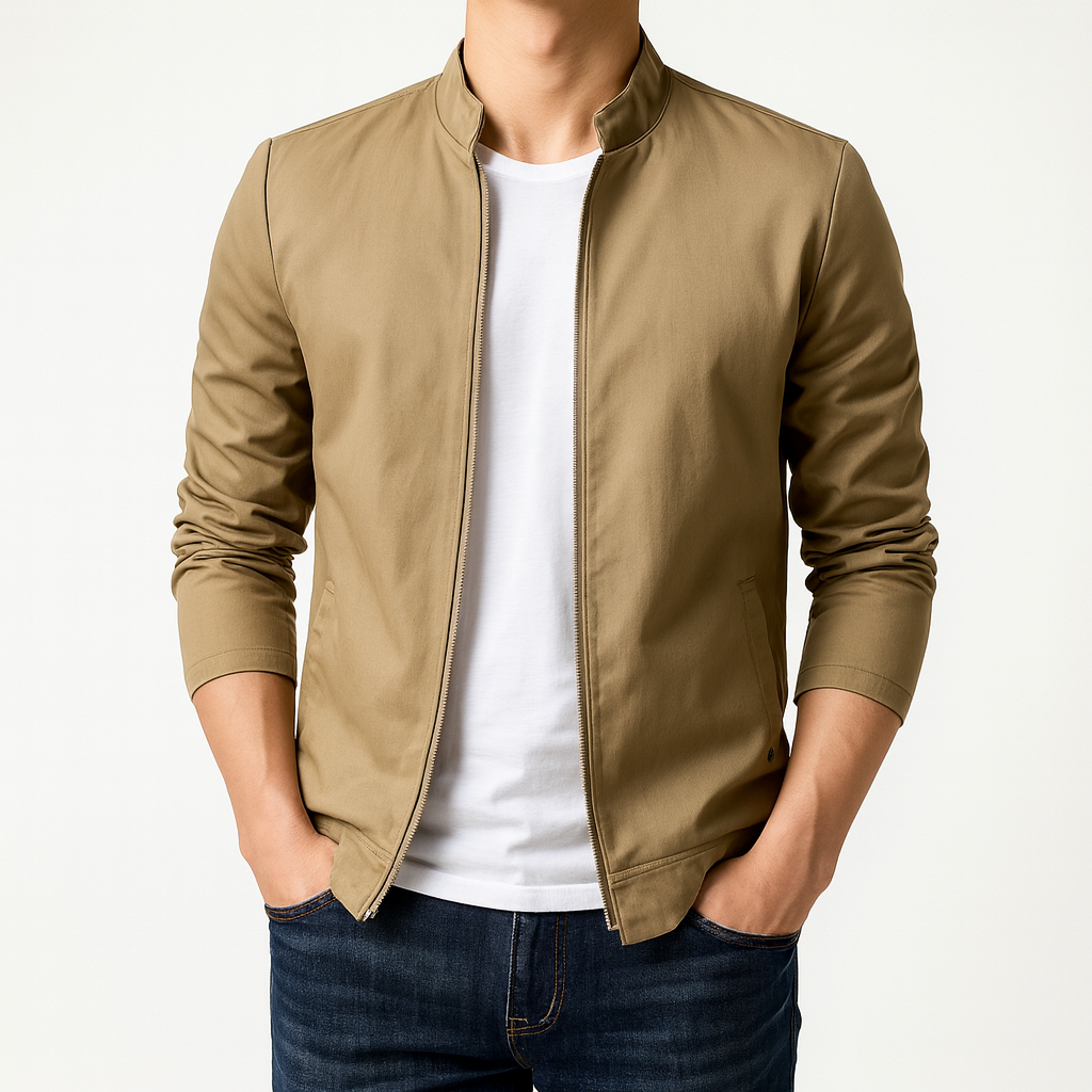 Jake - Men's Stand Collar Zip Front Jacket
