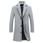 Jarrah - Men's Classic Winter Trench Coat - Grey