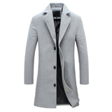 Jarrah - Men's Classic Winter Trench Coat - Grey
