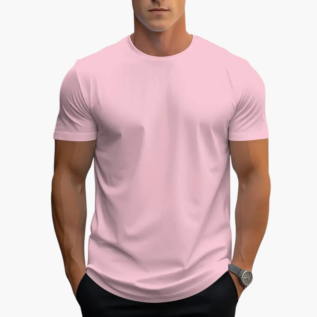 Jeremy - Men's Classic Crew Neck Cotton T-Shirt - Pink