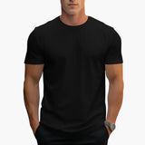 Jeremy - Men's Classic Crew Neck Cotton T-Shirt - Black