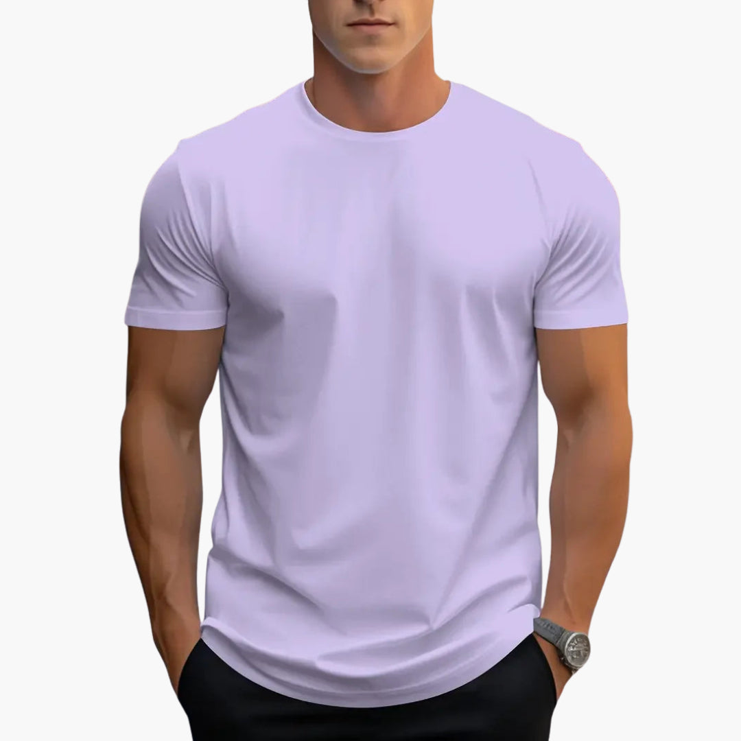 Jeremy - Men's Classic Crew Neck Cotton T-Shirt - Light Purple