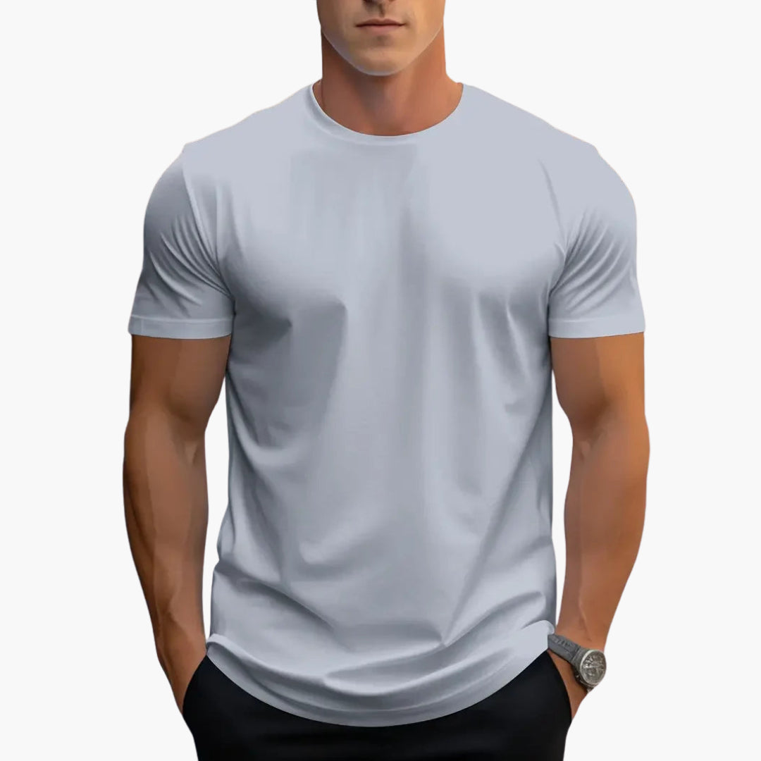 Jeremy - Men's Classic Crew Neck Cotton T-Shirt - Gray