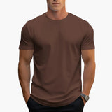 Jeremy - Men's Classic Crew Neck Cotton T-Shirt - Coffee