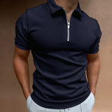 Jesse - Men's Quarter-Zip Knit Polo Shirt