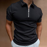 Jesse - Men's Quarter-Zip Knit Polo Shirt